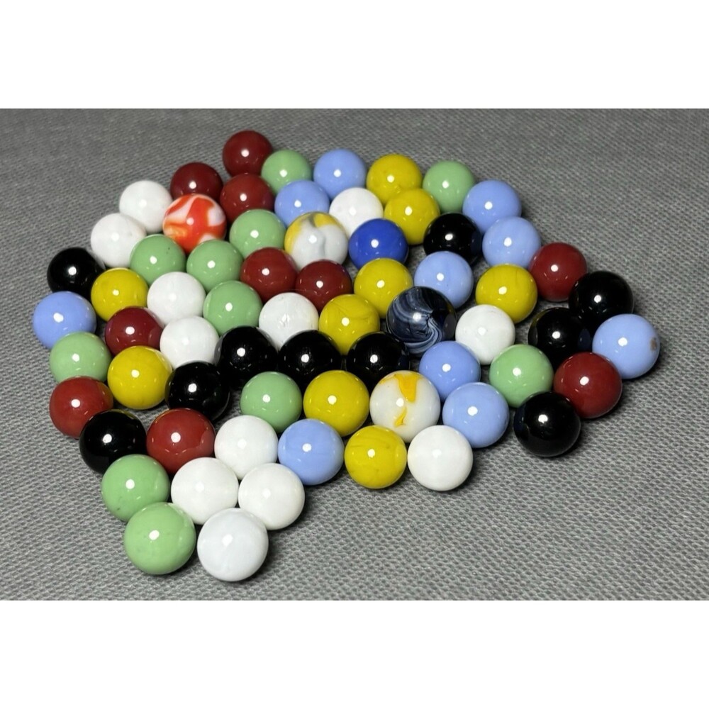 Vintage Marbles Mixed Lot Of 67-SoME UV-Swirls& Solid Colors-Marbles
